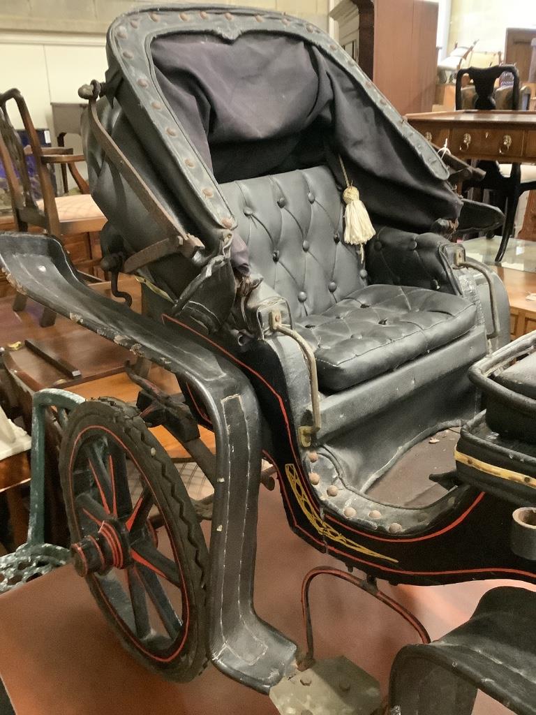A Victorian Barouche horse or dog drawn child's carriage, length 116cm